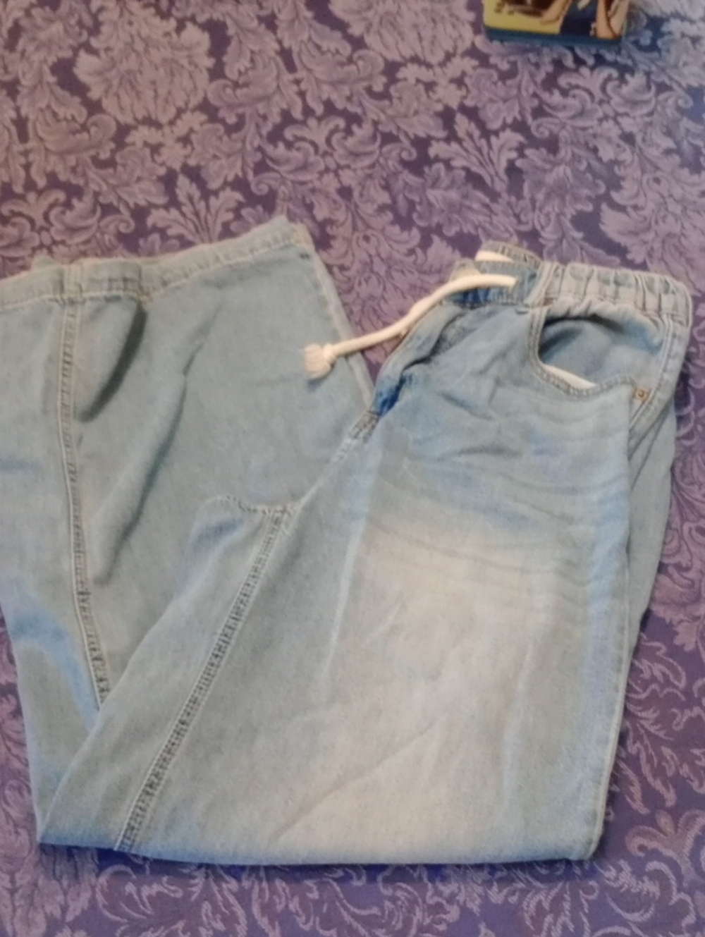 SO Light Blue Relaxed Drawstring Jeans